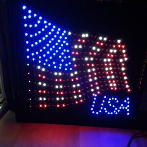 USA light, red and white lights move constantly to look like flag waving effect